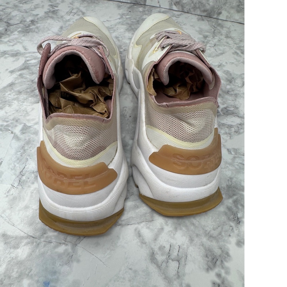 Sorel Kinetic Impact II 🩷chunky Lace Sneakers Chalk Pink Ice athletic Womens 99 - Picture 5 of 9
